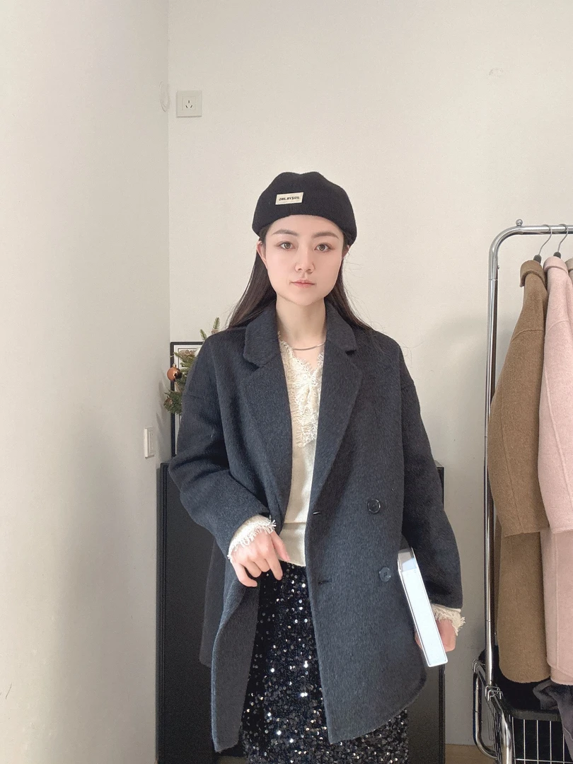 【王大美】【短四】小个子短款四粒扣羊毛大衣