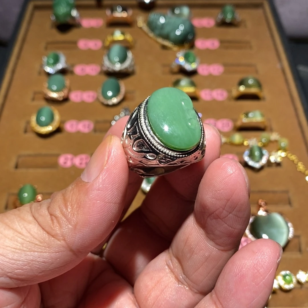 和田玉（碧玉）戒指未镶嵌