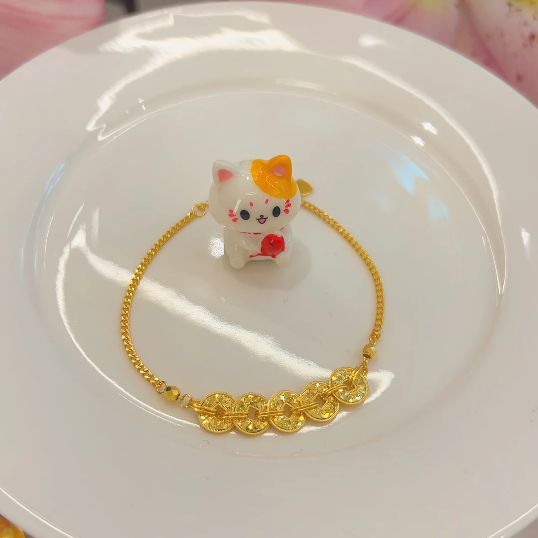 足金五帝币手链抖音基地质检发货