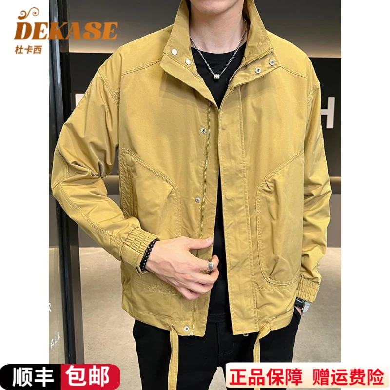 Dekase 翻领夹克男2025秋冬新款潮流宽松防风户外冲锋衣外套男
