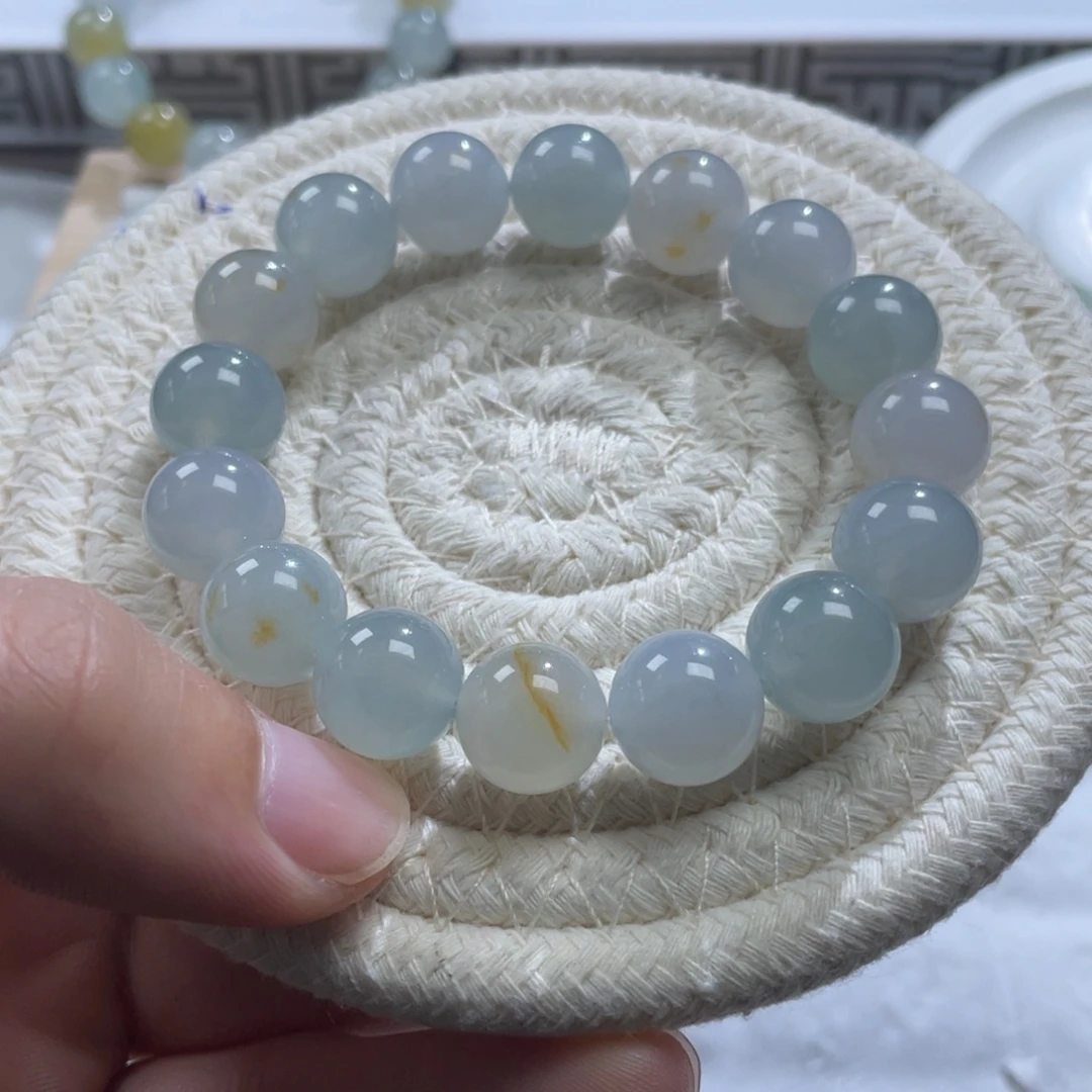 定制翡翠未镶嵌卡12.4手串 天然翡翠A货手串