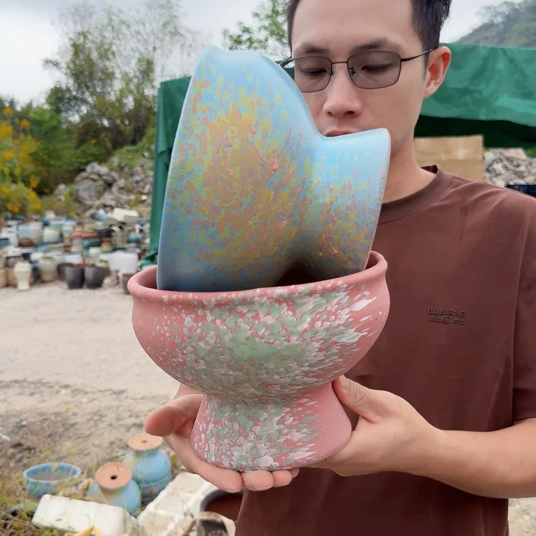 紫砂花盆口20高15（两个火锅