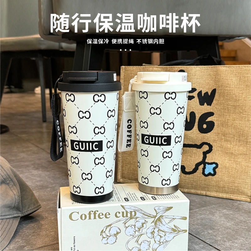 Kavk保冷保温杯大容量茶漏双饮咖啡杯高颜值水杯便捷吸管杯