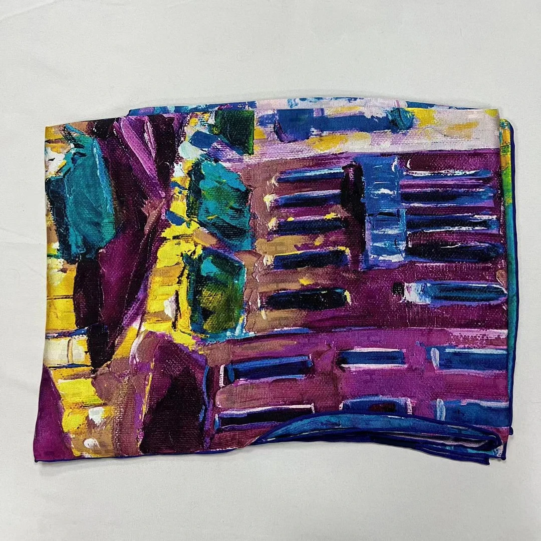 110意罗绸方巾-水上之城