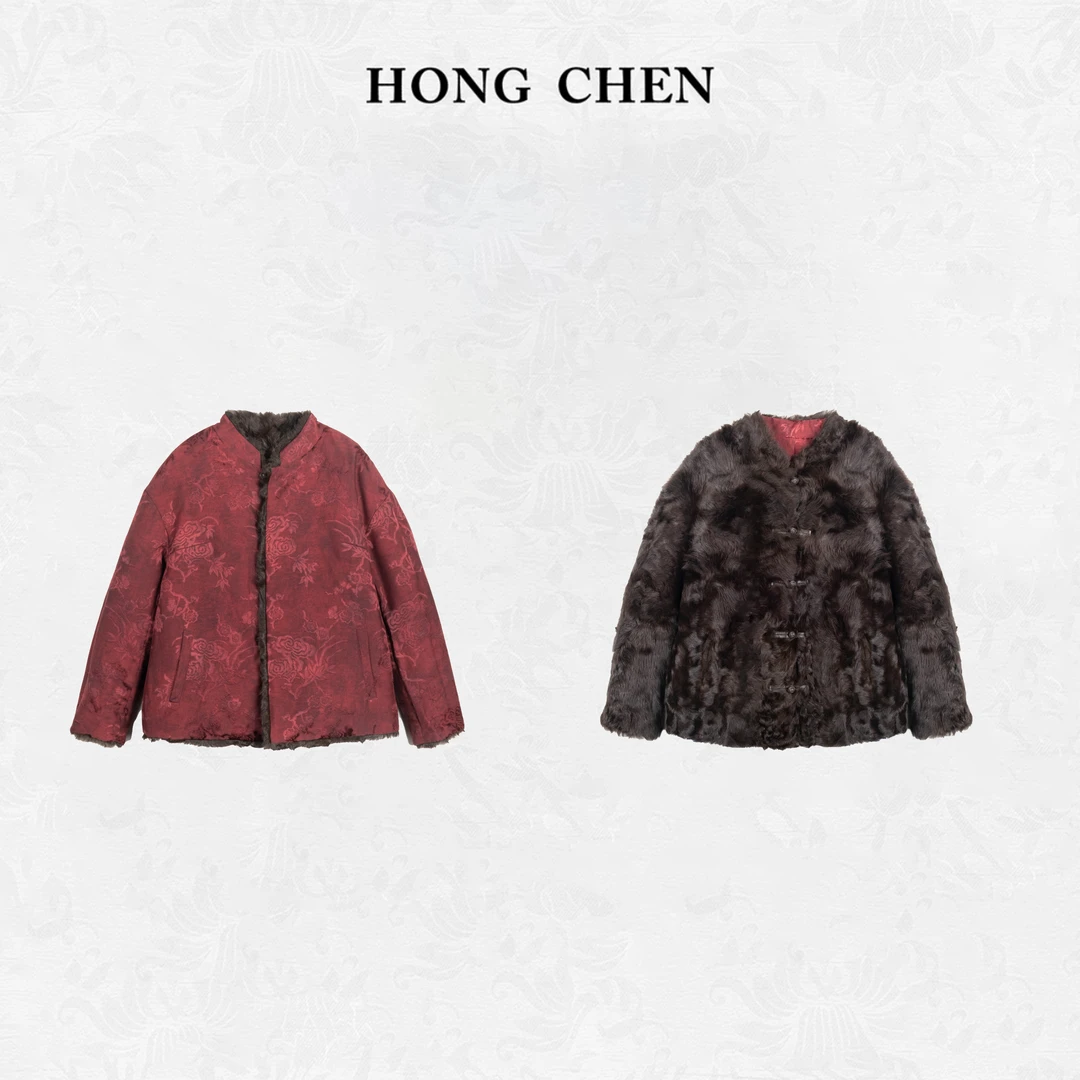 【虹辰·高奢象羔】高端时尚羊皮毛一体优雅双面穿高级感外套-HC1987