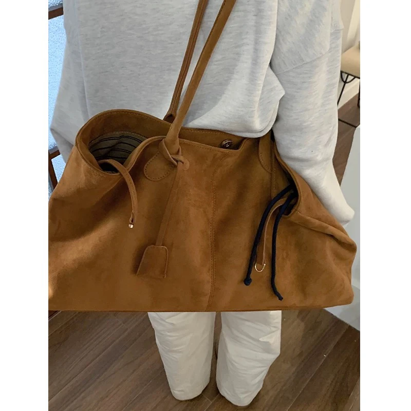 「Ohyoudo」复古大托特/韩系麂感单肩包时尚通勤包百搭新款