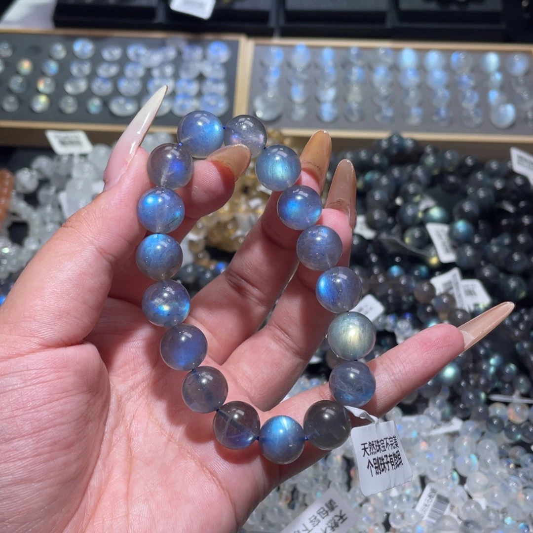 手链长石未镶嵌灰月光手链12mm