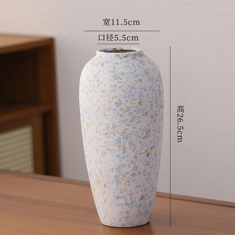 新中式复古蓝色陶瓷花瓶水培干花家居客厅玄关装饰摆件鲜花插花瓶