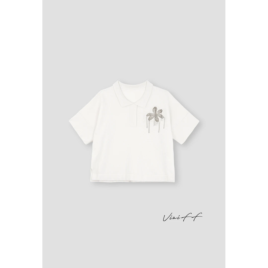 ViniFF薇妮｜2025S/S 早春新款 「老钱之花」轻奢胸花羊绒衫WA5CT009