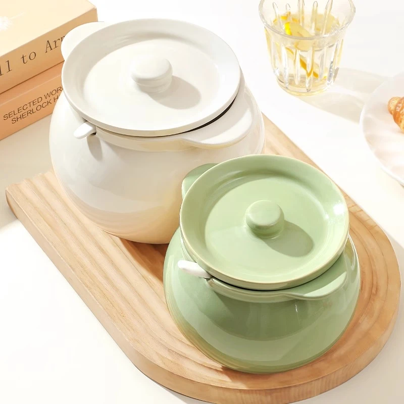 食品级陶瓷猪油罐耐高温带盖油罐大容量家用装荤油辣椒油专用容器