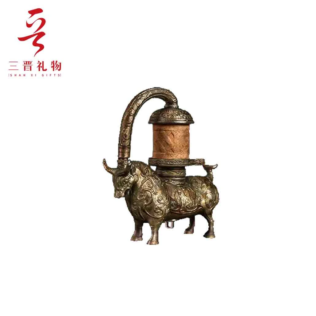 错银铜牛灯冰箱贴山西文创