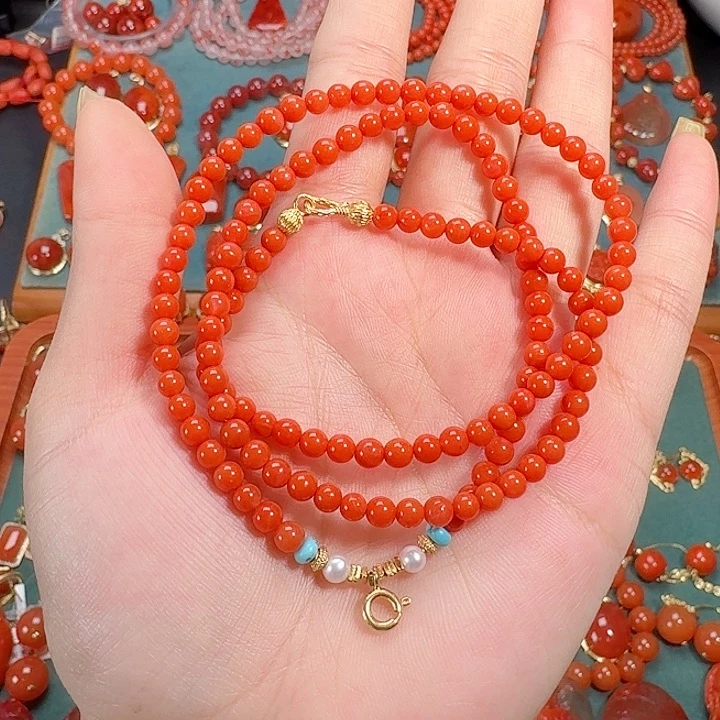 南红玛瑙未镶嵌55长万能链4+