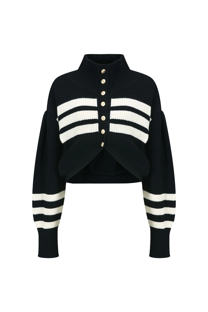 YCH条纹针织开衫