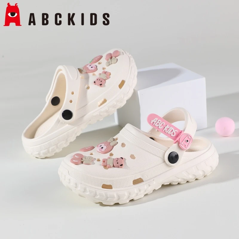 ABCkids儿童洞洞鞋2025新款夏季女童拖鞋外穿防滑软底沙滩凉拖女