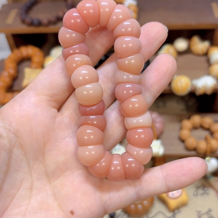 星月菩提把件粉菩提14mm素圈