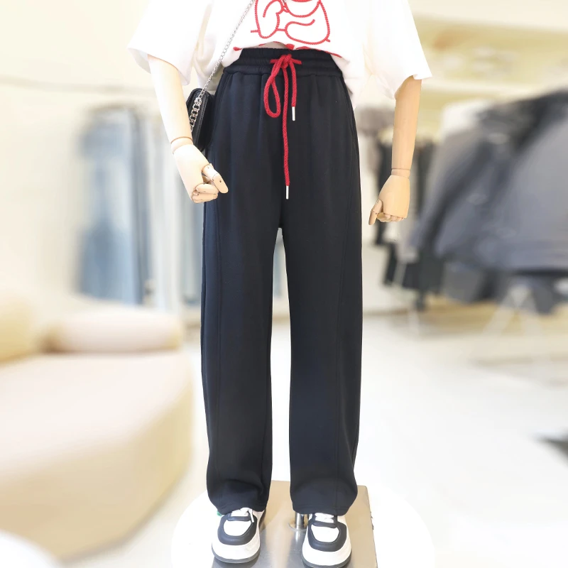 【福利】大码加绒加厚香蕉弯刀裤女冬季运动休闲裤胖mm卫裤/24661