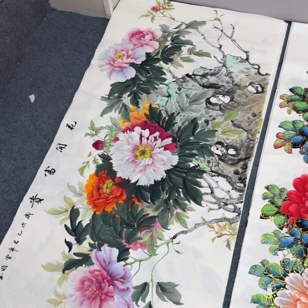 小***了国画四尺尺寸70X140纯手绘作品