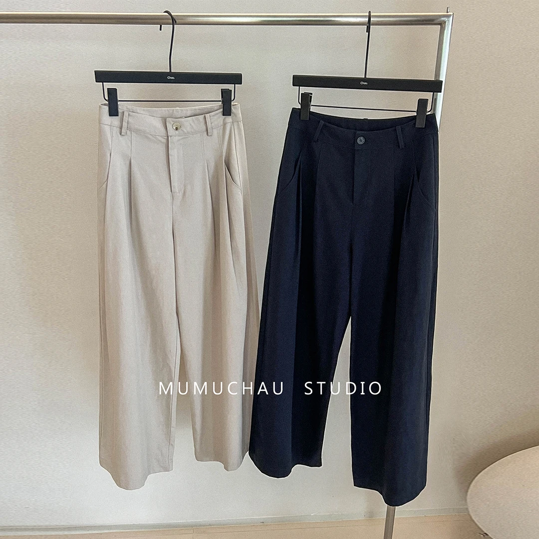 现货「MUMU CHAU」【一周穿5天】莱赛尔棉女秋阔腿直筒裤LQ58191