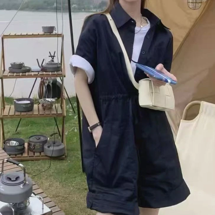 （三万）港风无性别工装连体裤阔腿裤夏薄款冷淡风帅气一体裤2929