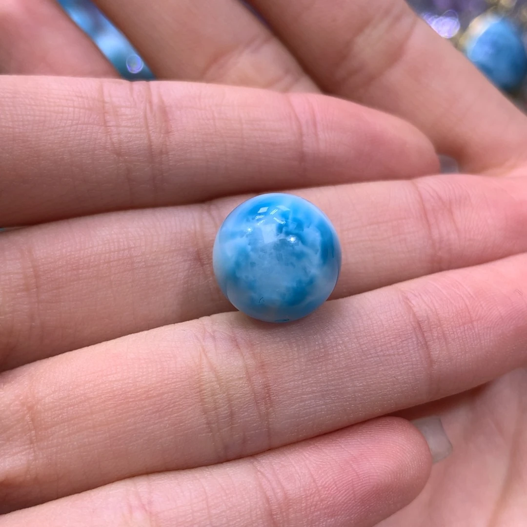 针钠钙石（海纹石）吊坠(不含链)银S925镶嵌巧***！