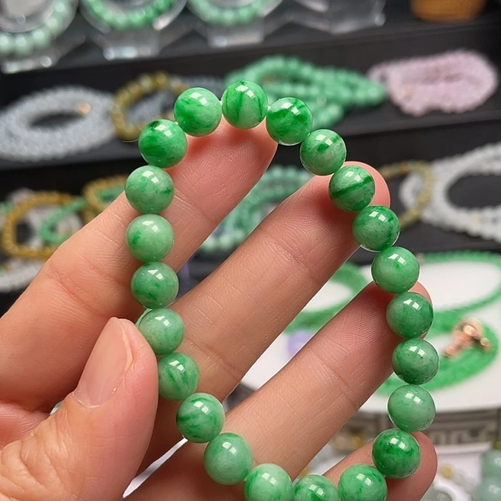 翡翠未镶嵌手链卡8手串