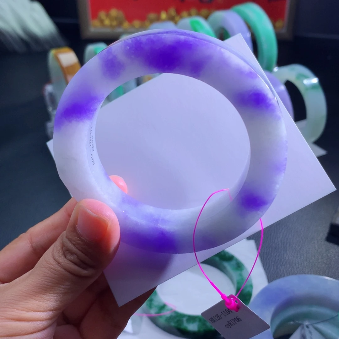 定制翡翠未镶嵌翡翠手镯叮当主播