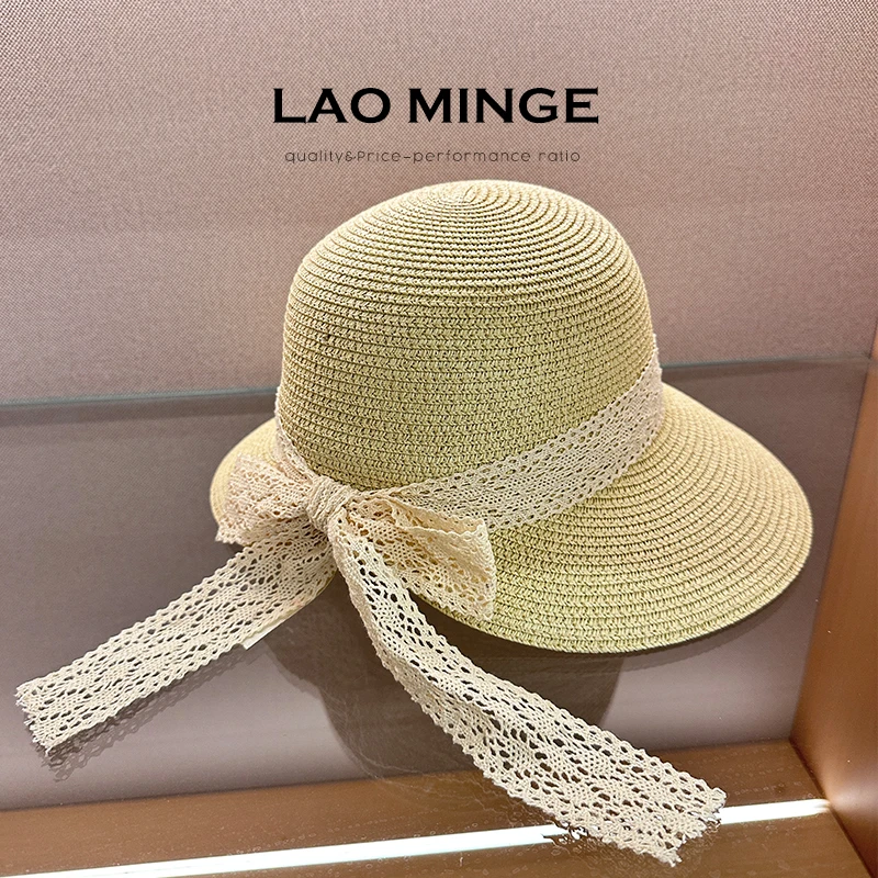 老敏哥 2025草帽沙滩帽子女时尚防晒防紫外线编织遮阳帽 W00315