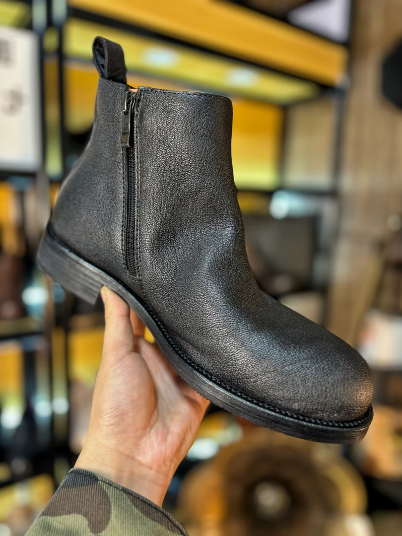 高档鹿皮切尔西靴固特异手工鞋英伦风商务马丁靴轻奢中筒皮靴男