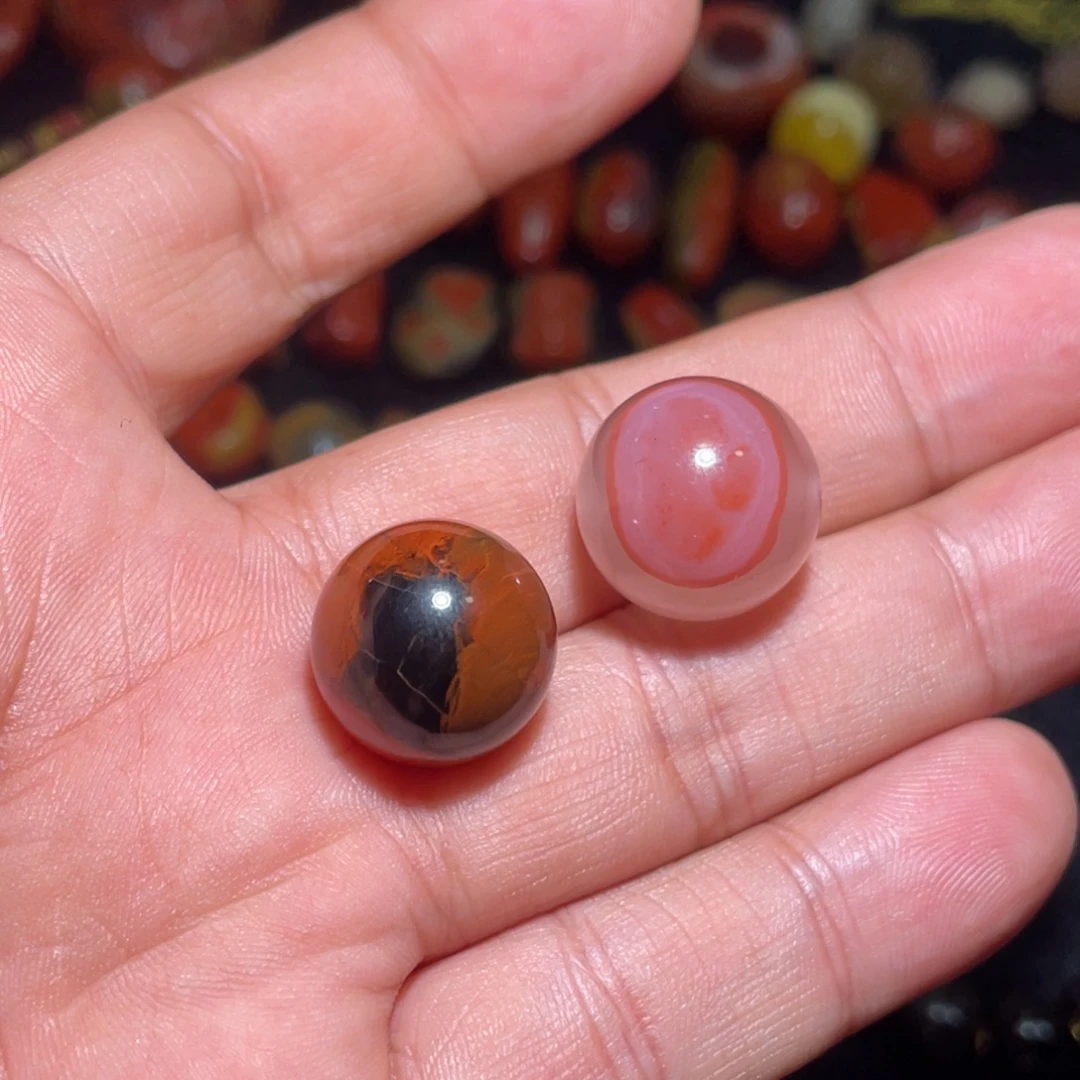 抹***檬南红玛瑙未镶嵌手链单珠两个