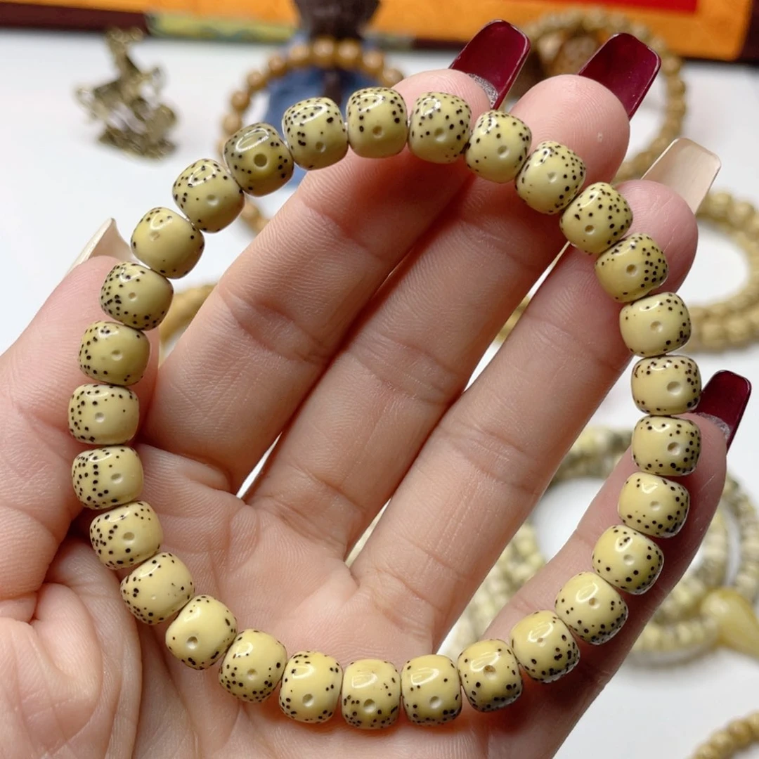 星月菩提吊坠石玉料古瓷白大留白卡8