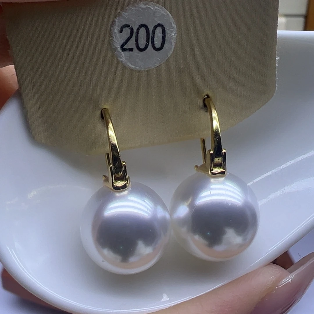淡水珍珠银S925镶嵌耳饰
