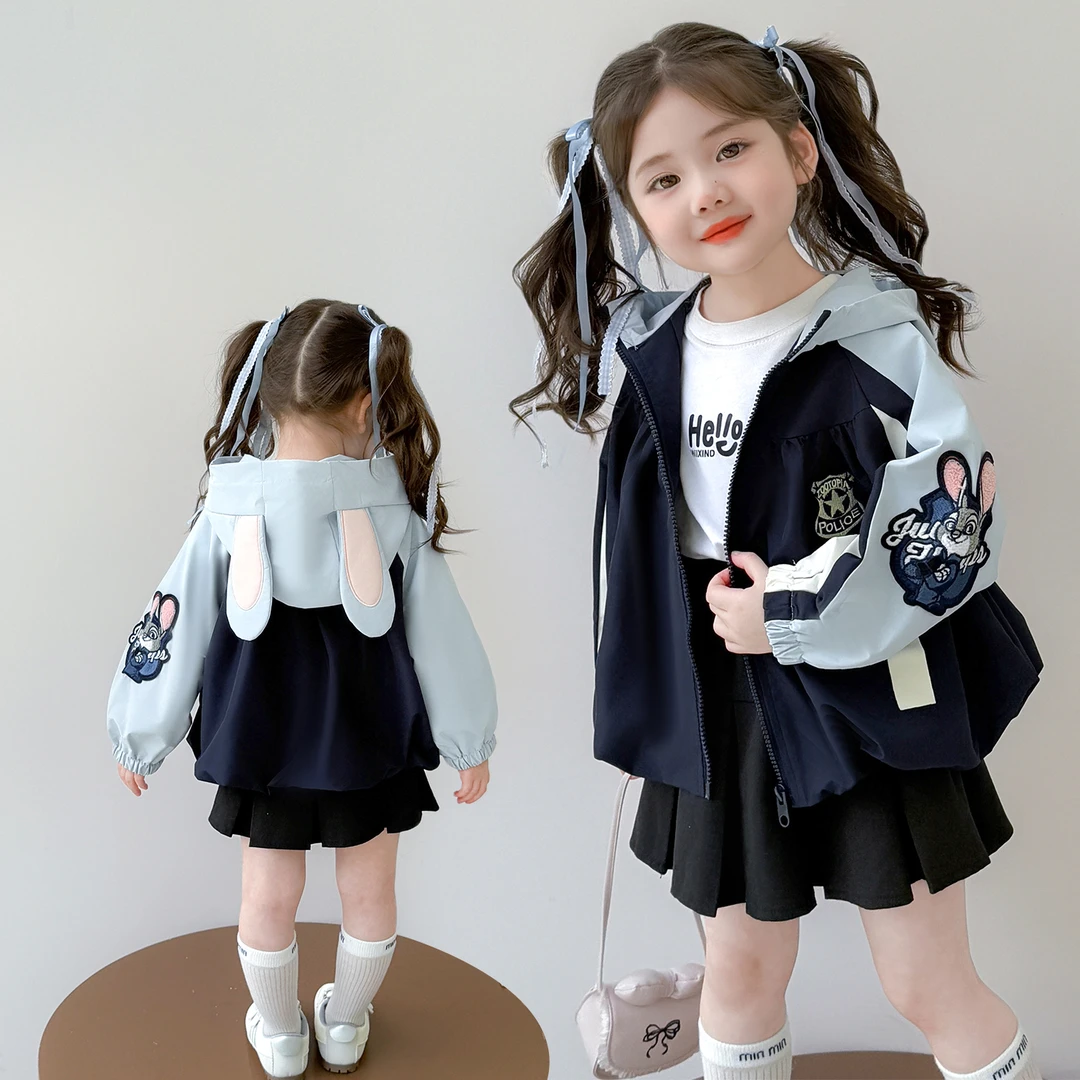 学院风连帽常规女童普通外套外套童装