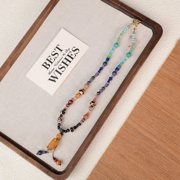 LZ3652不规则玛瑙吊坠冰糖雪梨龟背珠珠黄绿桶珠琉璃