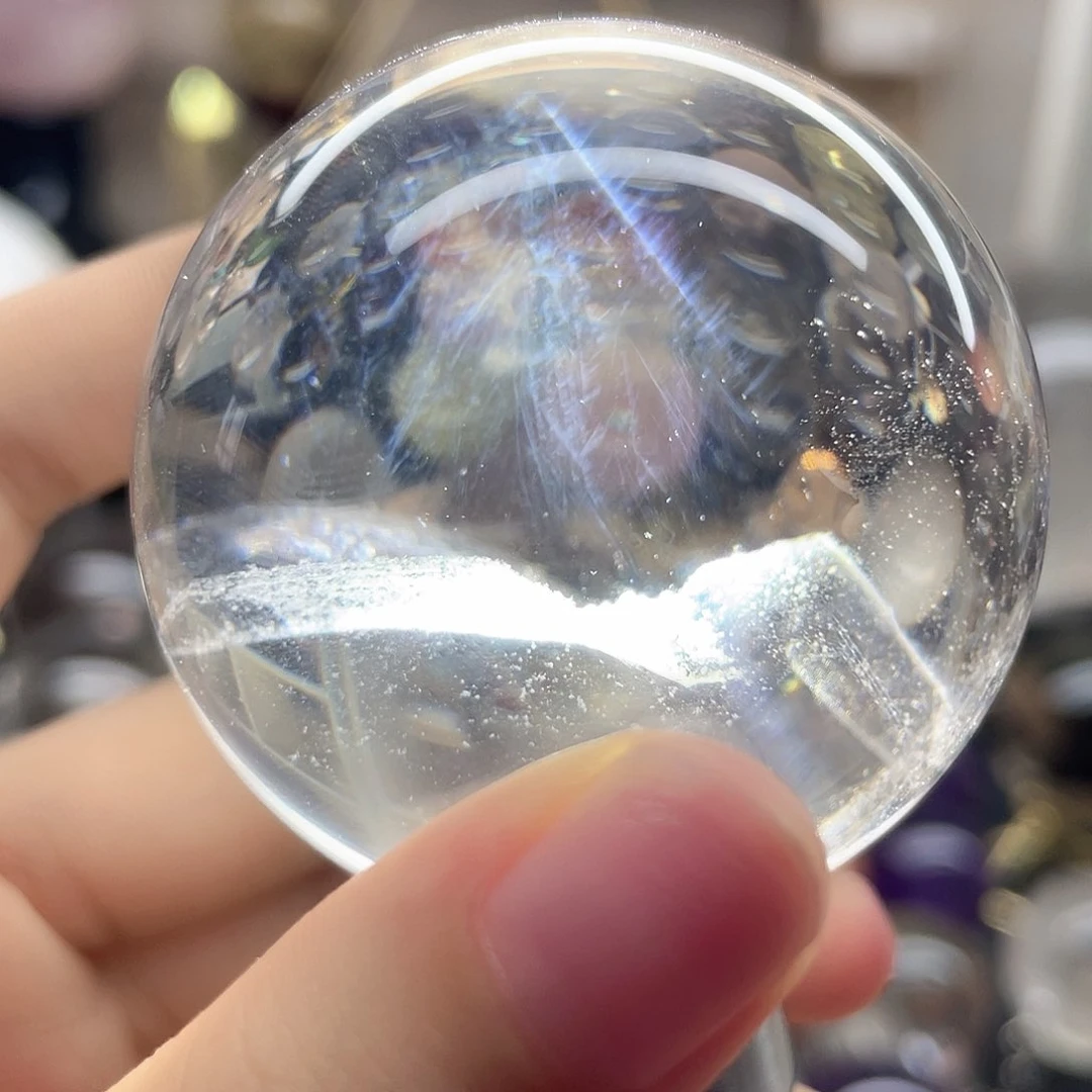 水晶珠宝半成品未镶嵌天然水晶球聚宝盆➕蓝针金字塔卡4.9