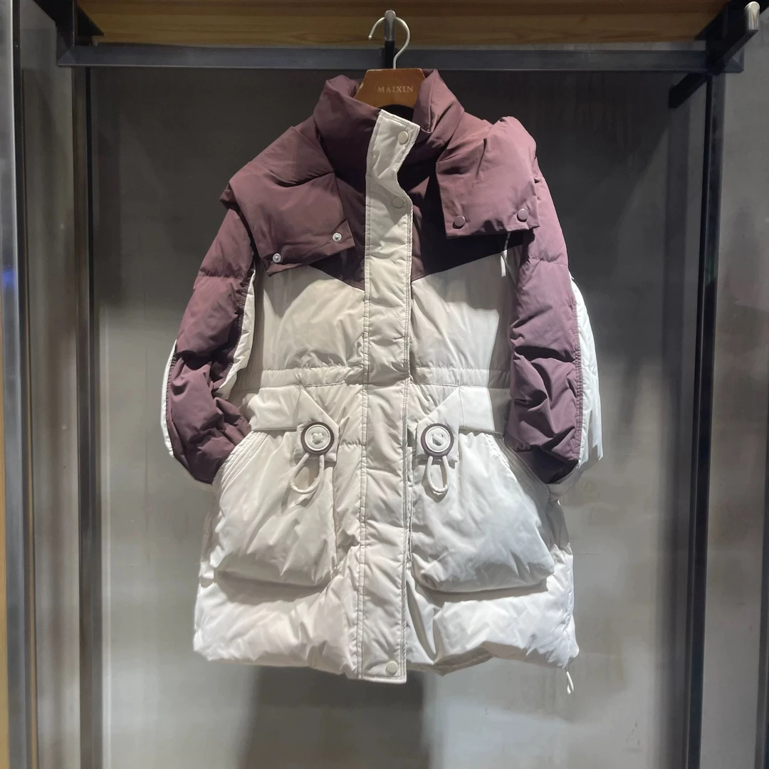 麦寻女装YRMZQ003冬季正品杏色中长棉衣