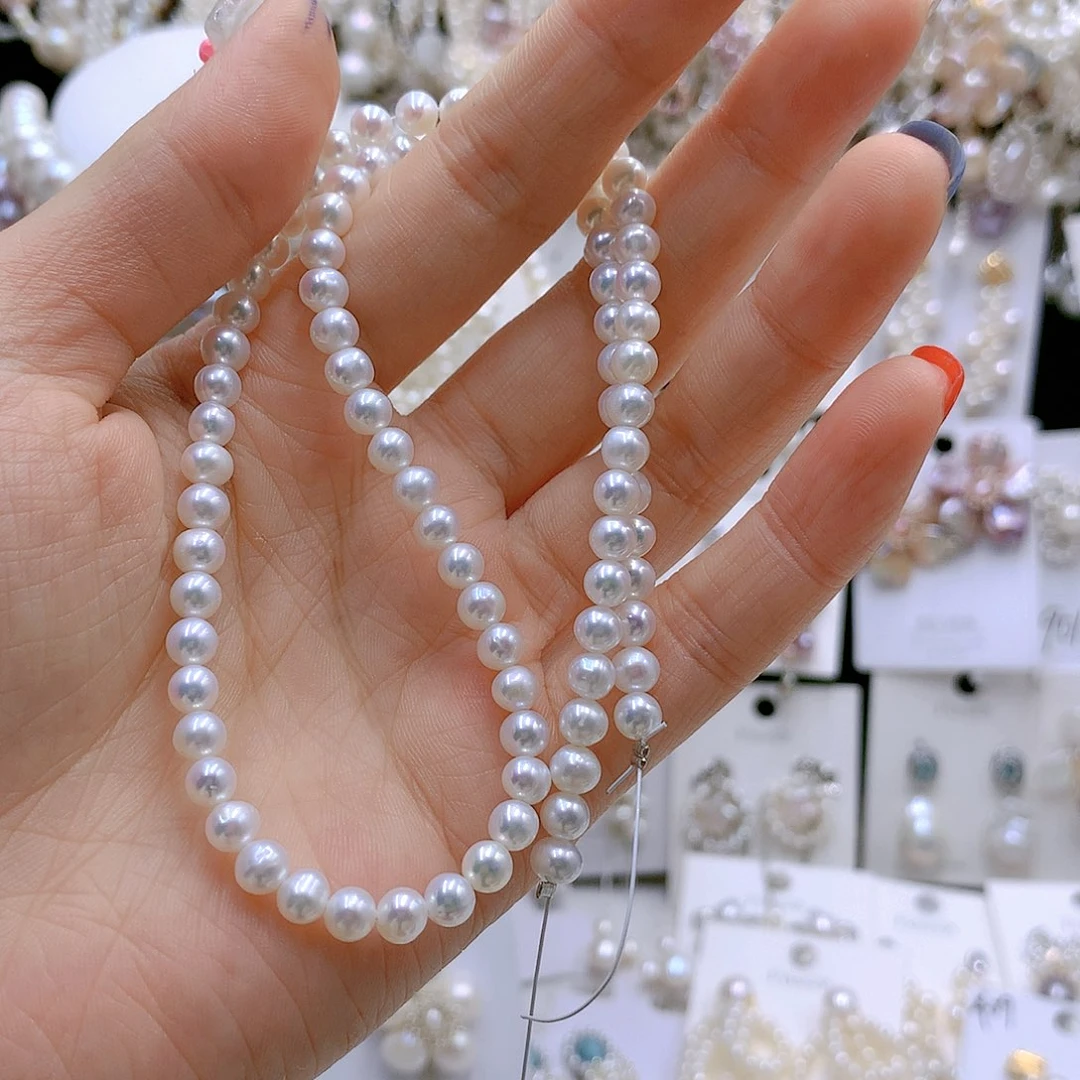 银S925镶嵌耳饰淡水珍珠H*媚