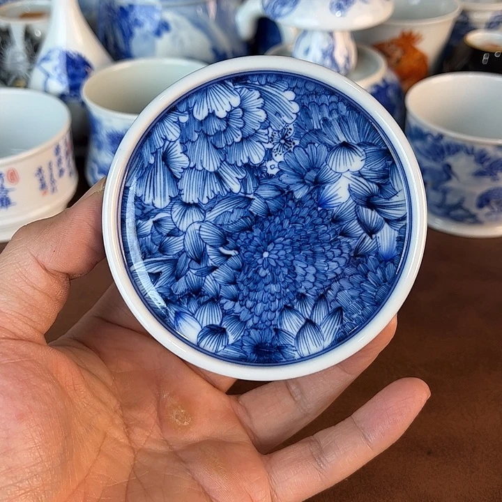 林***茶瓷片景德镇全手工手绘陶瓷