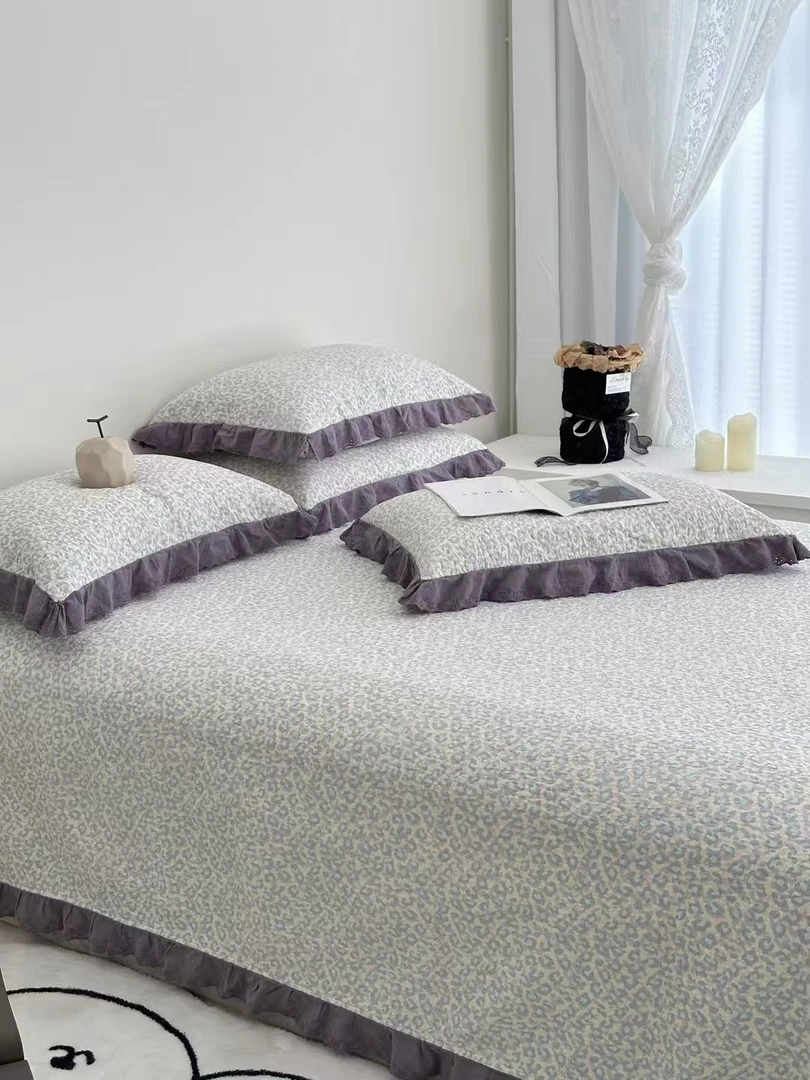 全棉法式床盖三件套