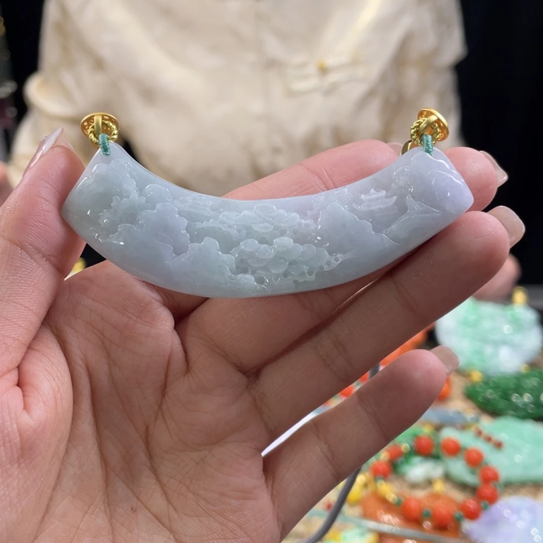 翡翠颈饰未镶嵌代编织