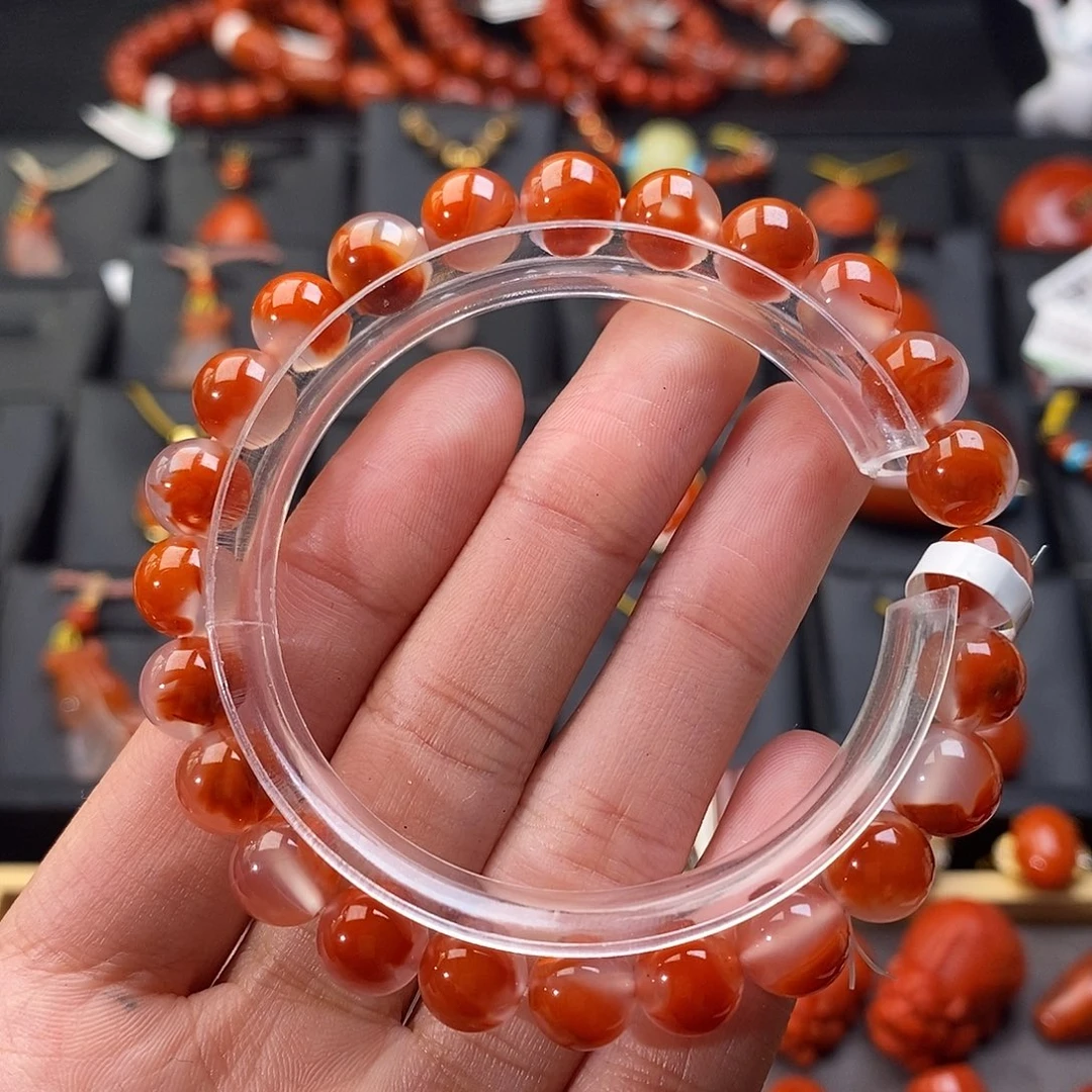南红玛瑙未镶嵌四川凉山冰飘手串8.3mm