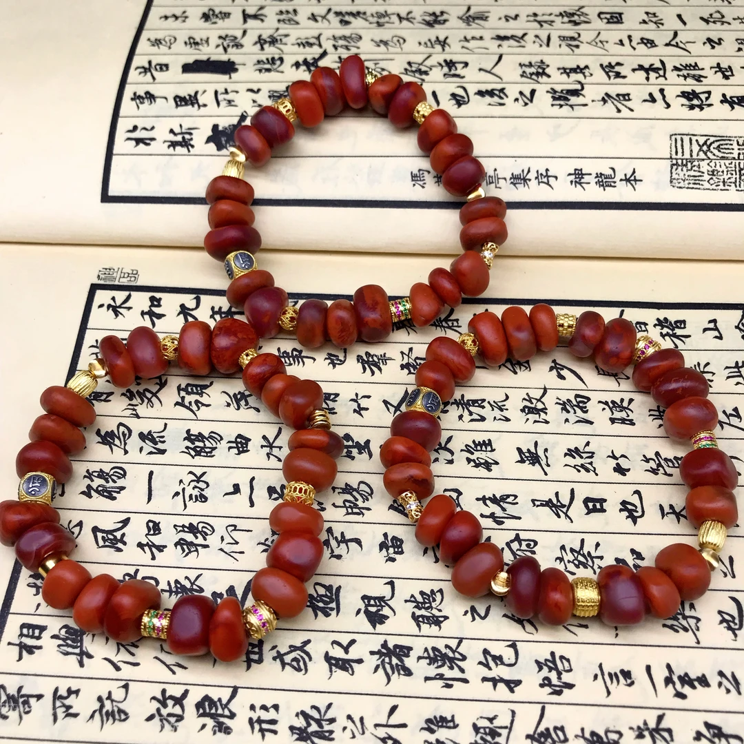 【领源】南红瓦西典藏级藏扣diy单圈手串（多样式发其一）