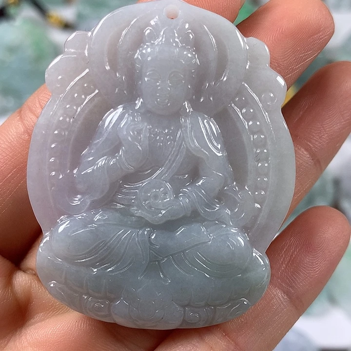 颈饰未镶嵌翡翠时来运转观音福利