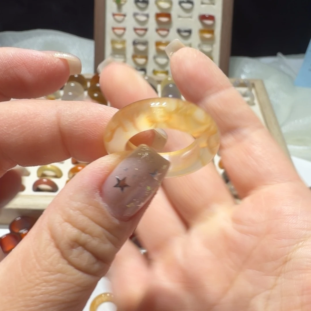 玛瑙/玉髓未镶嵌戒指港14:15:不退换