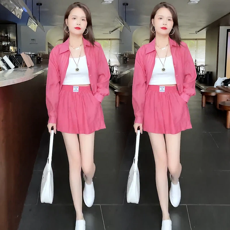 2025年夏季新款小香风御姐炸街减龄气质网红时尚短裤套装两件套女