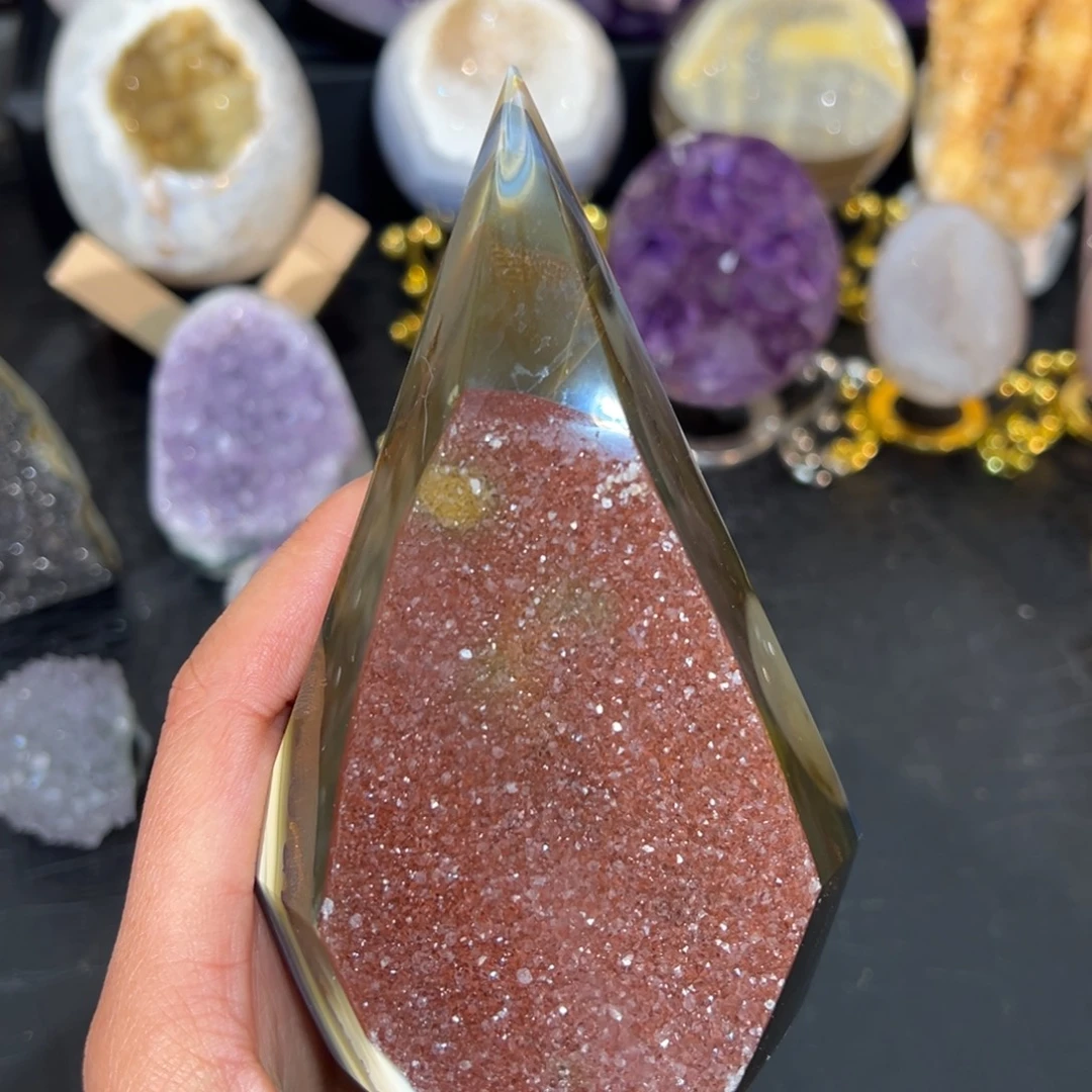 紫晶珠宝半成品未镶嵌36红色砂糖