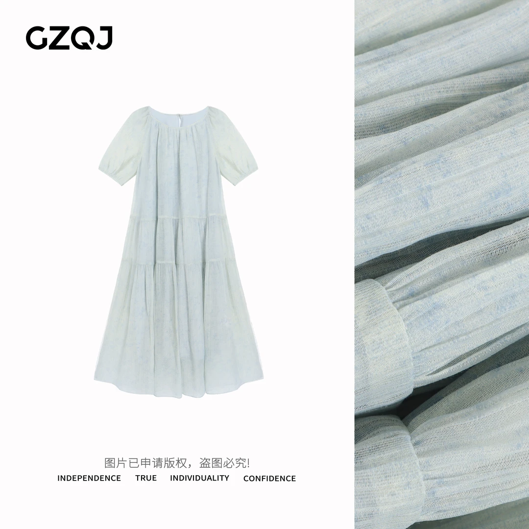 GZQJ【冰霰浮光录】 欧若风甜美仙女连衣裙春夏款女 91034