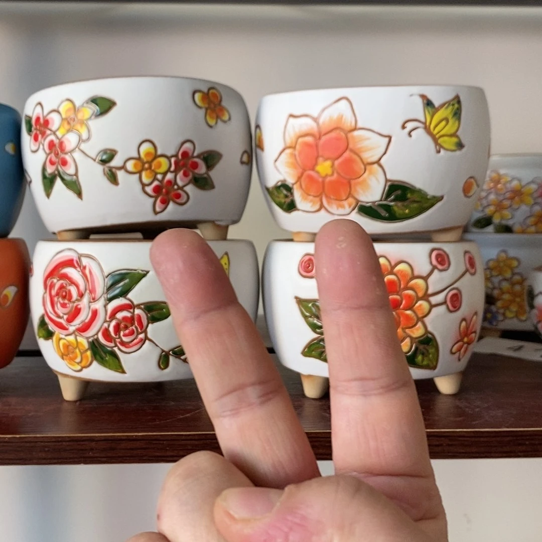 红陶韩式多肉植物花盆