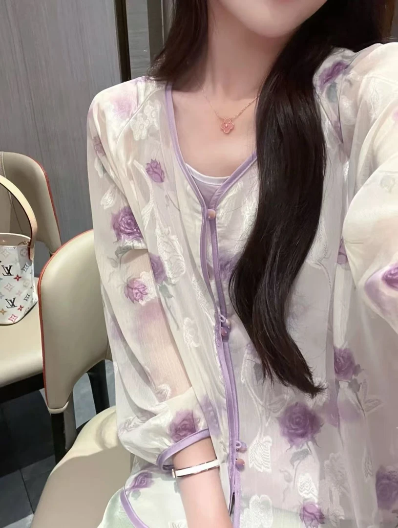 【余香】新中式国风玫瑰外套气质百搭小开衫夏季薄款防晒衣