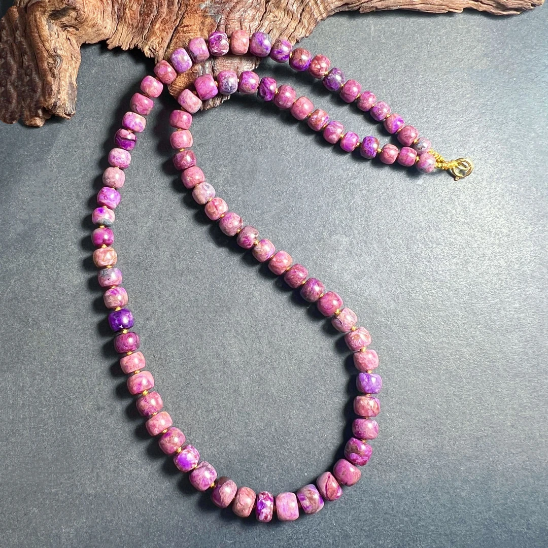 【圣芭黎】天然舒俱来项链酱果紫老型珠18K7-5/D1635多样性发一