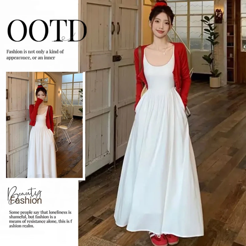 浪漫仙女风别致套装女士2025年春秋季新款甜美开衫连衣裙两件套女